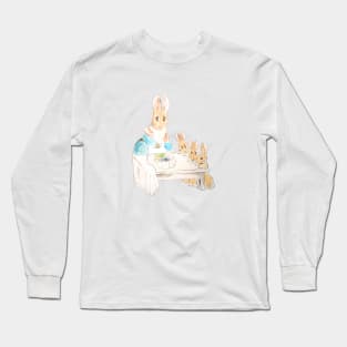 Mother Rabbit and 3 little rabbits Beatrix Potter Long Sleeve T-Shirt